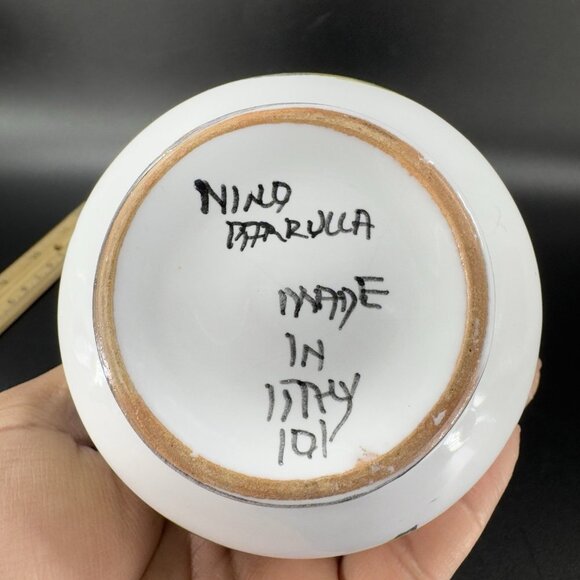 Vintage Venetian Studio Art Pottery Vase Vessel Hand Painted Italian Pottery VTG - Picture 5 of 12